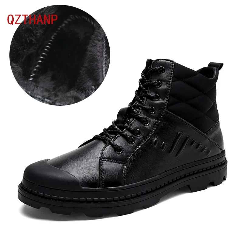

Brand Fashion Winter Tenis Super Warm Men Boots Big Size Leather Ankle Boots Non-slip Safety Shoes Casual Zapatos bota masculina