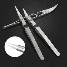 Керамические пинцеты из нержавеющей стали, антимагнитные, кислотостойкие, прецизионные зажимные пинцеты, контрастные керамические пинцеты, конические локоть