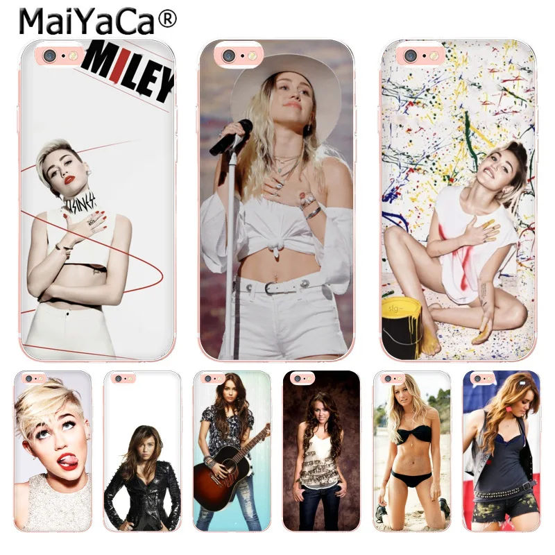 Мягкий резиновый чехол для телефона MaiYaCa Miley Cyrus с рисунком iPhone 8 7 6 6S Plus X 10 5 5S SE 5C 4