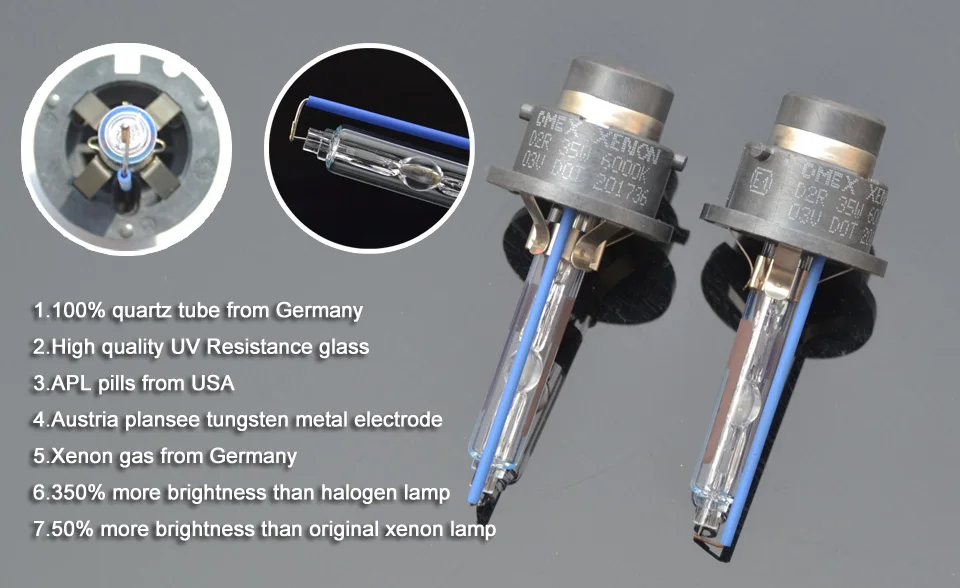 DMEX 1 пара OEM Обычная 35 Вт D2R ксеноновая HID лампа 4300K 4500K 5000K 5500K 6000K 8000K HID ксеноновая лампа для автомобильных фар