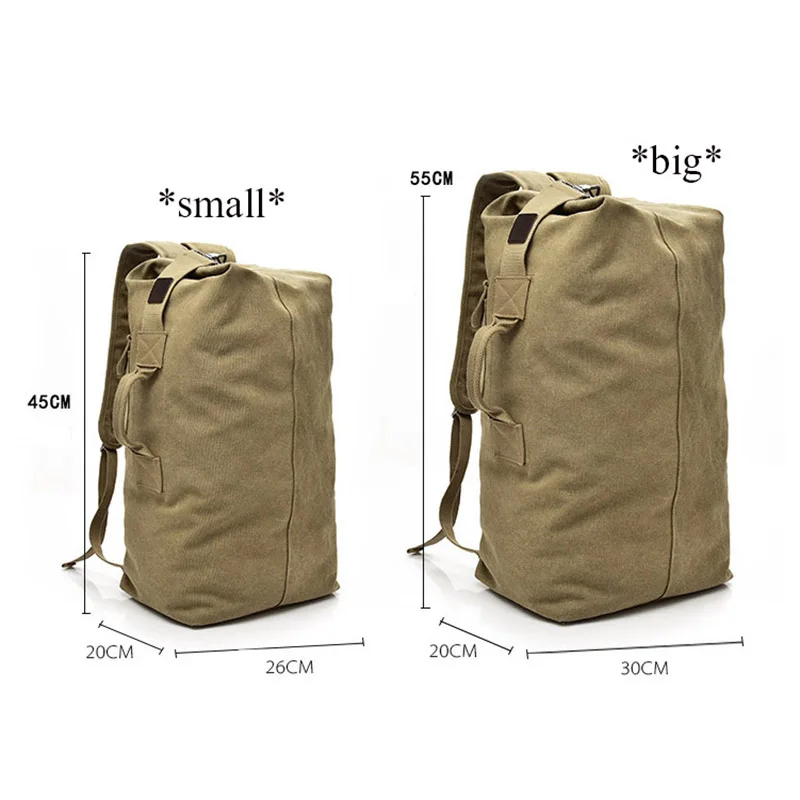 Billig Große Kapazität Reise Klettern Tasche Taktische Militärische Rucksack Frauen Armee Taschen Leinwand Eimer Tasche Schulter Sporttasche Männlichen XA208WD