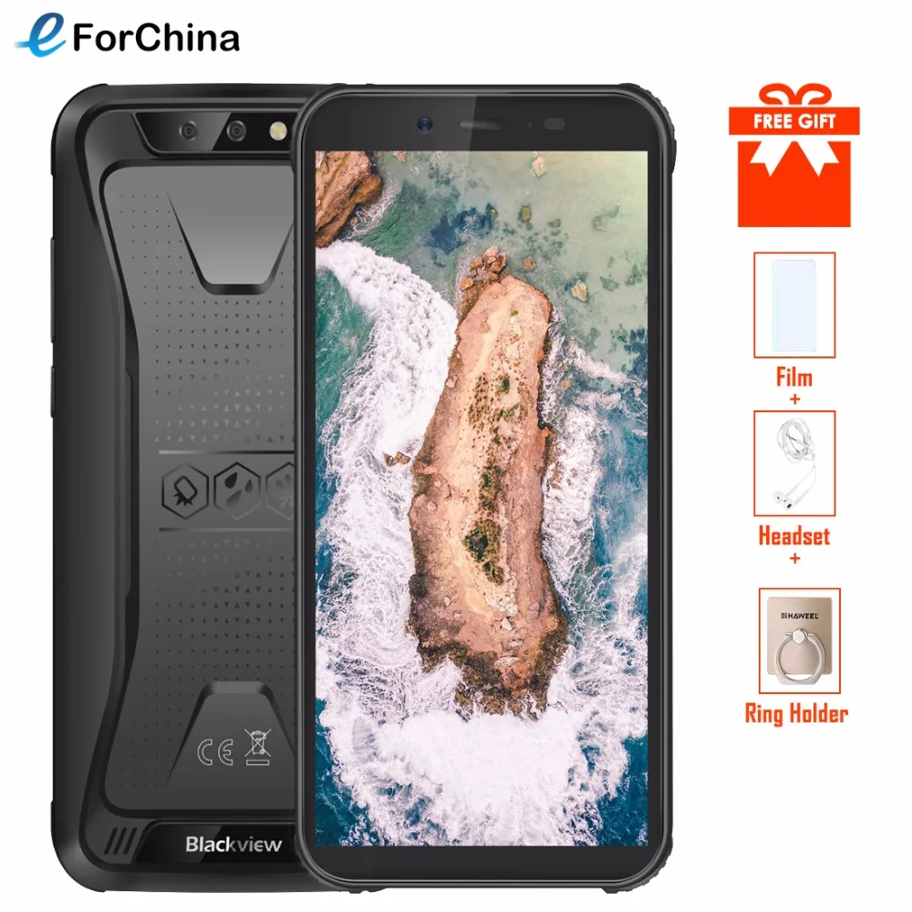 

Blackview BV5500 IP68 Waterproof Rugged Smartphone 2GB+16GB 5.5" 18:9 Screen 4400mAh MT6580P Android 8.1 Dual SIM Mobile Phone