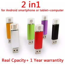 Настоящий 32 Гб 64 Гб USB флеш-накопитель USB 2,0 OTG Смартфон флеш-накопитель Micro USB Портативная память металлическая USB флешка Флешка 512 ГБ