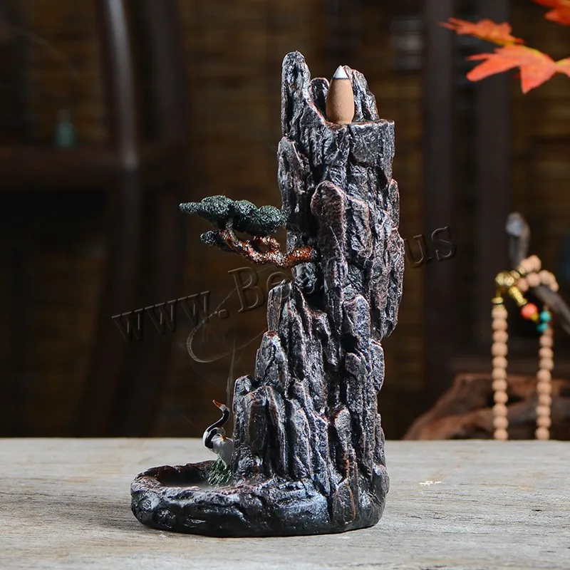 Mountain Shape Smoke Waterfall Backflow Incense Burner Censer Holder Resin Decor Aromatherapy Furnace Aromatic Hoom Decor Gift