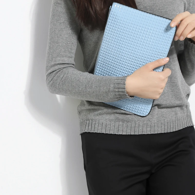 

Fashion PU Handbag Cards Storage Bag Flat Pencil Case Office Organizer for Women Ladies Girls