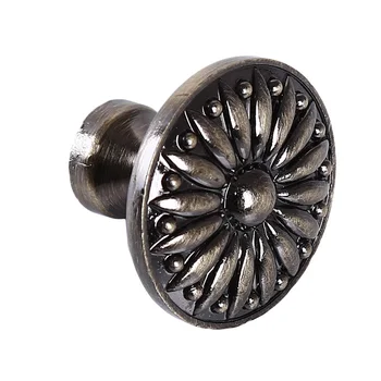 Retro Bronze Kitchen Cabinet Knobs Cupboard Door Zinc Alloy Handles Vintage Wardrobe Furniture Handle Drawer Pulls