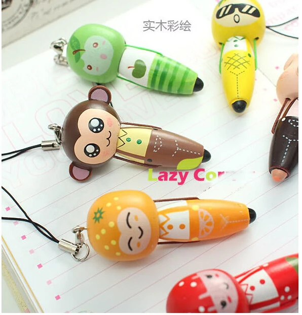 

New arrival wood animal cartoon ball pen promotional Korea Office Supplies Stationery carry creative Style Ballpoint Pen