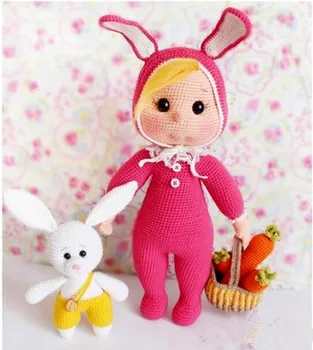 

take basket bunny carrot clothing girl crochet Amigurumi doll