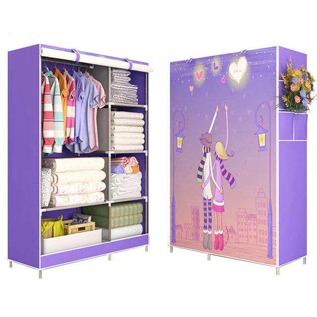 Best Quality 3D painting Wardrobe Non-woven Fabric Steel frame reinforcement Standing Storage Organizer Detachable Clothing Closet furniture Best Quality 3D painting Wardrobe Non-woven Fabric Steel frame reinforcement Standing Storage Organizer Detachable Clothing Closet furniture