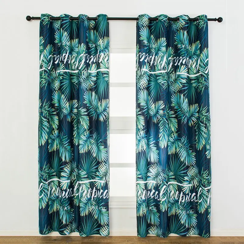

Summer Window Curtain Banana Leaves Drapes Blackout Window Curtains Rainforest Style Drapes Elegant Bedroom Decor Home Supplies