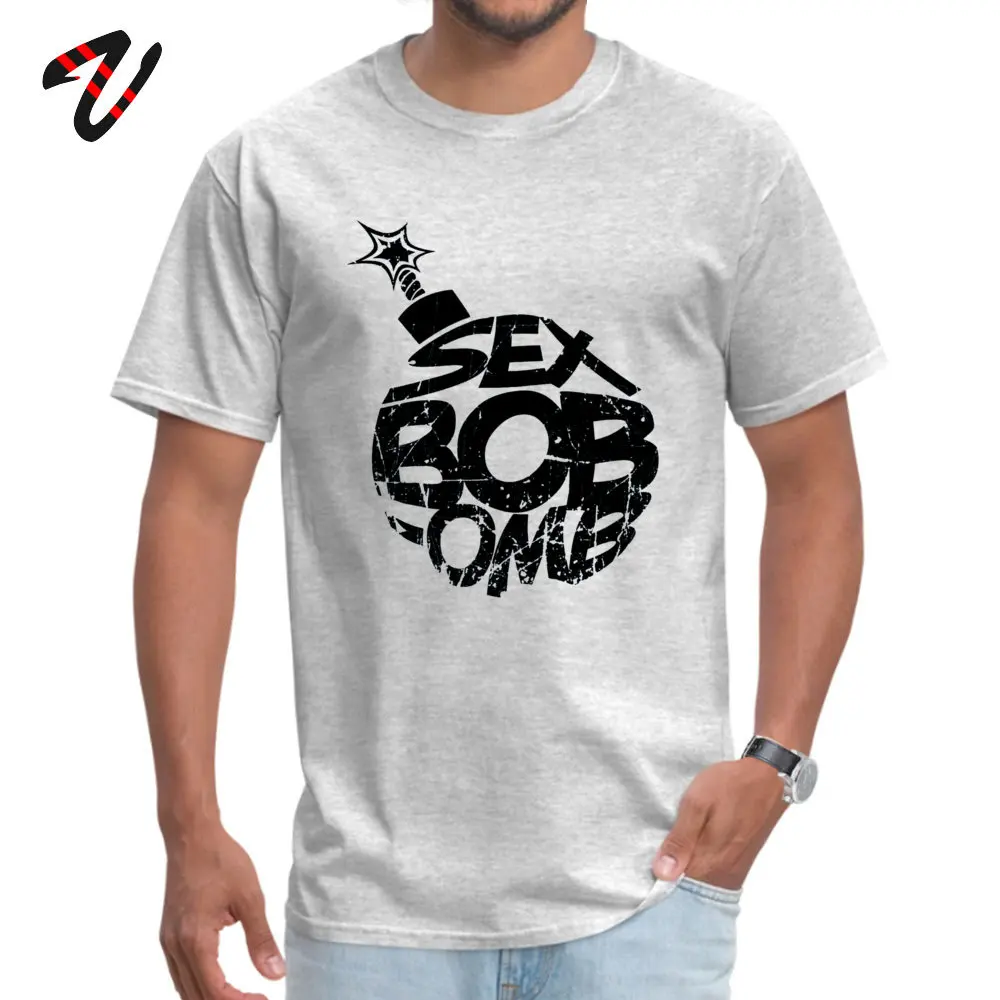 We are Sex BobOmb! T-Shirt New Design Short Sleeve Design Pure Cotton Round Neck Men Tees Printed On T-Shirt Summer Fall We are Sex Bob-Omb! -18933 grey