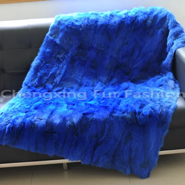 CX-D-11B пэчворк кроличий мех одеяла-коврики кролика из натурального меха, Одеяло~ Перевозка груза падения - Цвет: Синий