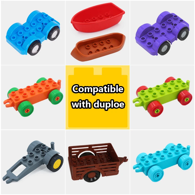 

DIY Motorcycle Car Model Vehicle Set Transport Bricks Big Particles Building Blocks accessory Compatible LegoINGS Duploe Gift