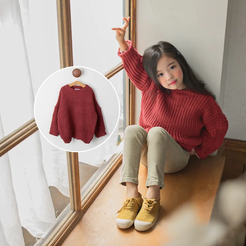 

spring winter autumn knitted children sweaters kids girls clothes 2018 new school knitting sweater girls princess outwears