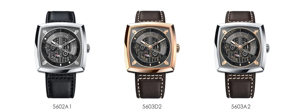 Agelocer швейцарские мужские спортивные часы, автоматические часы со скелетом, стальные водонепроницаемые механические часы с подарочной коробкой, reloj hombre 5603J3