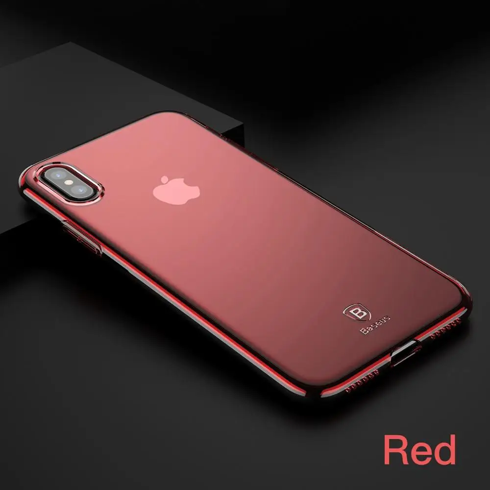 Чехол Baseus для iPhone X, Ультратонкий Мягкий силиконовый чехол для iPhone X, противоударный защитный чехол, аксессуары для телефонов - Цвет: Красный