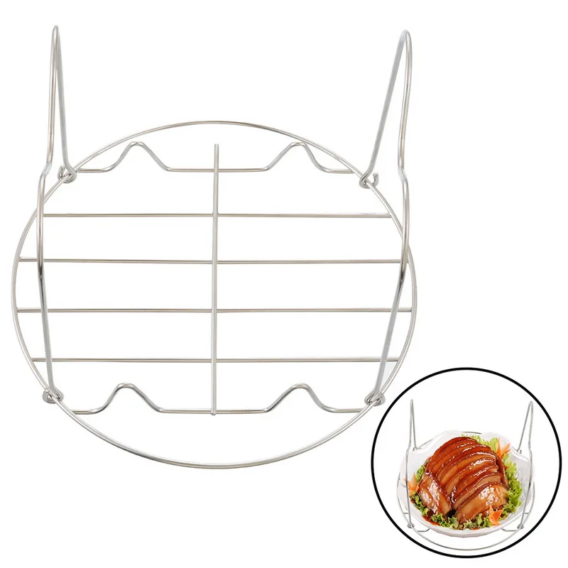 

Hoomall Stainless Steel Kitchen Tool Accessories Microwave Rice Cooker Butterfly Steamer Steaming Grid Rack Trivet with Handles
