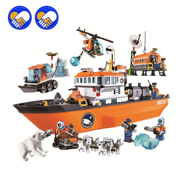 

Original 10443 Compatible City figures Brick Arctic Icebreaker 60062 Building Blocks Toys For Children Compatible with legoings