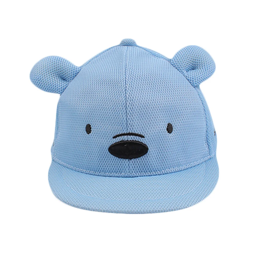 Bear Mesh Baby Infant Sun Baseball Hat Toddler Kids Boys Girls Summer Cool Caps Adjustable Size Cotton Absorbent Tape 2019 New Style (7)