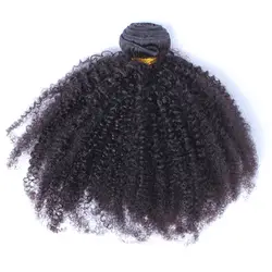 Афро кудрявые вьющиеся волосы плетение человеческих волос пучки один кусок бразильские накладные волосы натуральные синтетические