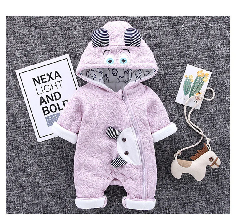 

Body Suit For Baby Winter Jumpsuit Children Warm Romper Girls Boys Girls Clothes Animals Cotton Hooded Overalls Kids Outerwear