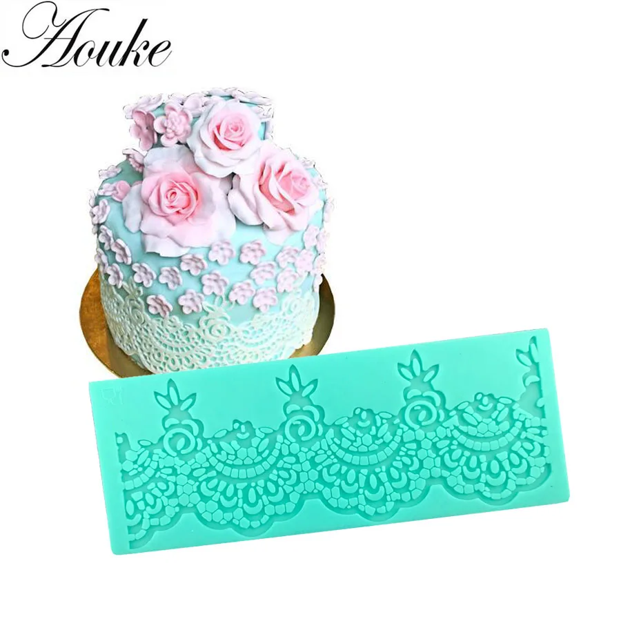 1PCS Beautiful Lace Cake Mold Shape Food Grade Silicone Decorating Tool Chocolate Baking Ice Sugarcraft | Дом и сад