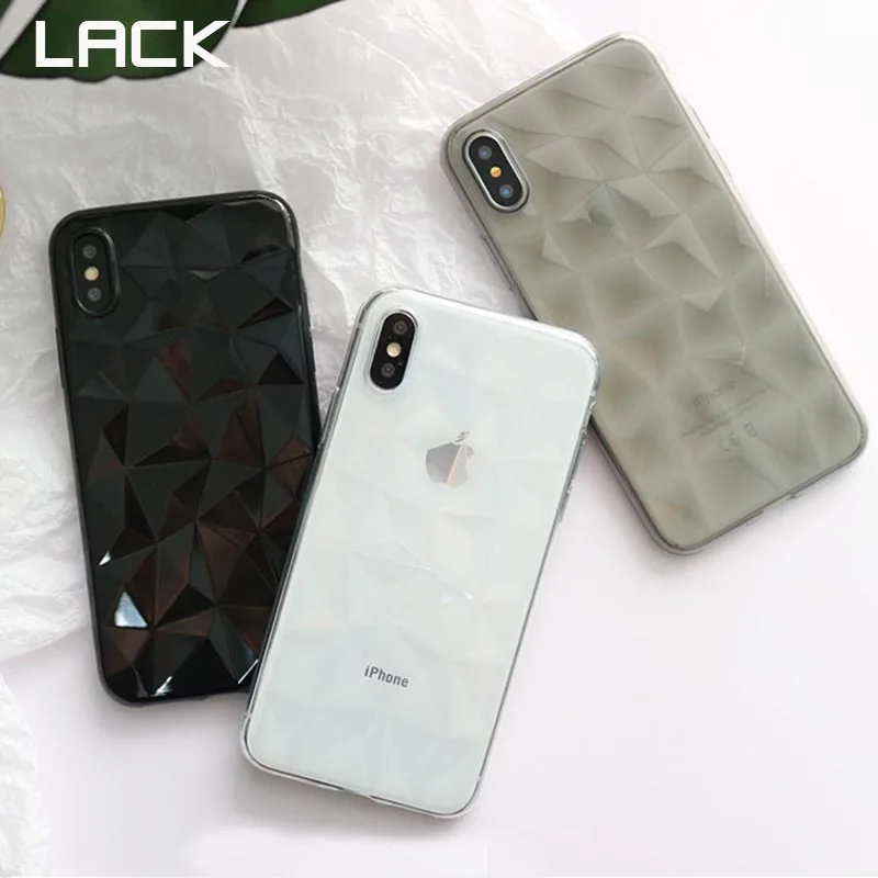Простой Прозрачный тонкий чехол для iPhone 7 iphone6 6s 8 Plus X XS Max XR 3D геометрическая