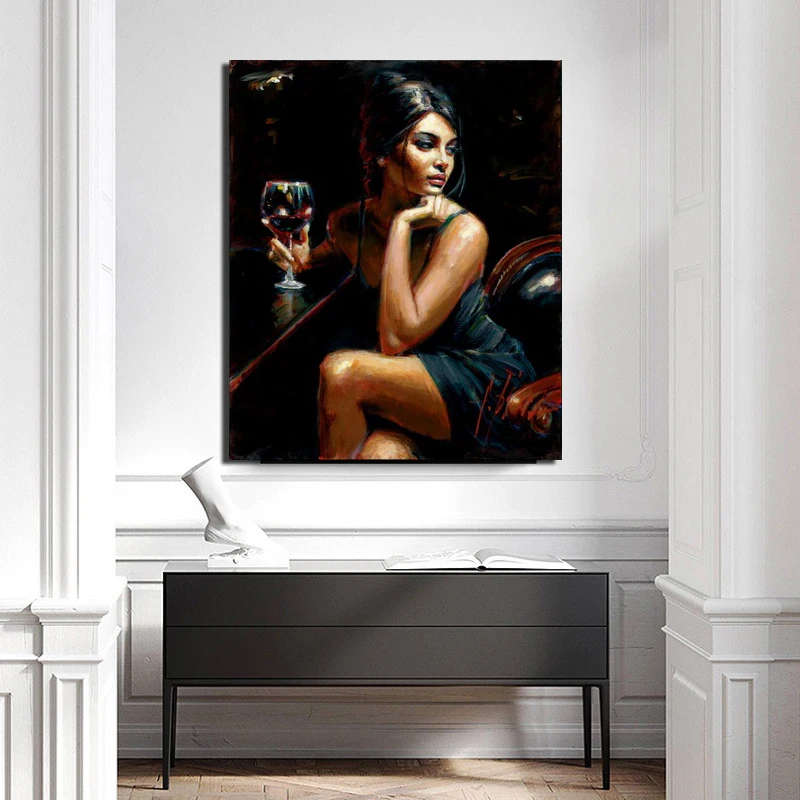 

Pictures By Numbers DIY Digital Painting Romantic Female Drawing Canvas Painting For Living Room Home Decoration HD Oil Pictures