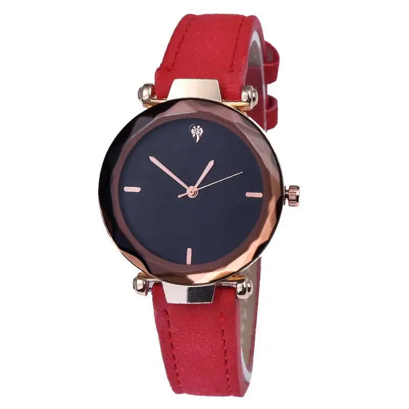 red Роскошный кожаный ремешок Reloj Mujer женские часы с браслетом часы Женские Подарочные наручные часы - Цвет: red