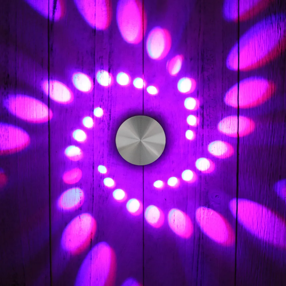 Высококачественный цветной RGB спиральный настенный светильник с отверстием для поверхностного монтажа светодиодный светильник освещение Прямая