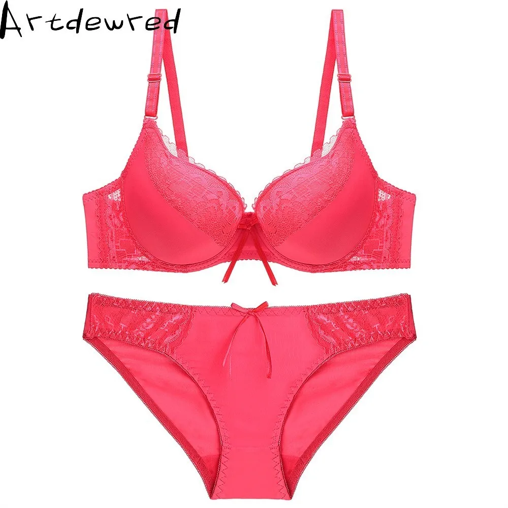 Sexy Underwear Set Push up bralette Sexy Lace lingerie sexy slim skinny bra brief sets 3/4 Cup lingerie female set bra and panty