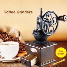 Дизайн колеса обозрения винтажная кофейная мельница ручной работы керамическая кофемолка с ретро деревянной мебели для домашней кофемолки