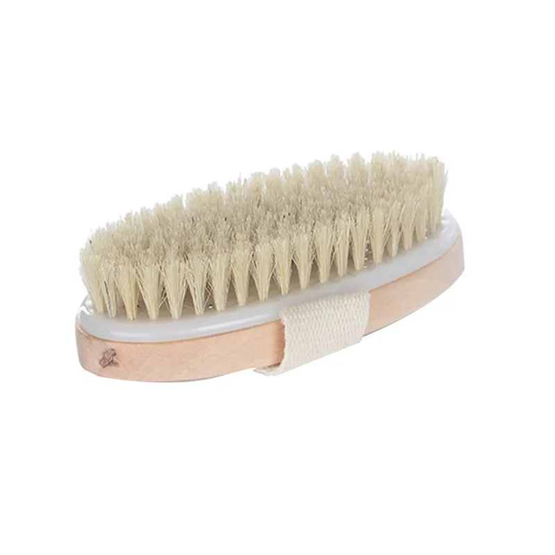 Premium Natural Bristle Wooden Bath Shower Body Back Dry Skin Brush SpaBath Brushes, Sponges