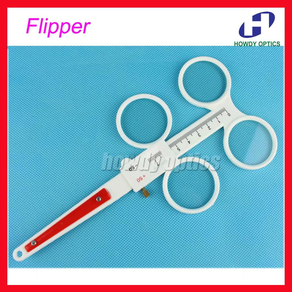 

Free Shipping Adjustable PD Scale Plastic 4-Lens Confirmation Test Flipper Ophthalmic Flipper 8 Diopters