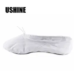 USHINE EU22-45 белый Йога учитель тренажерный зал крытый упражнения с изображением танца на пуантах холст женщина балетные костюмы обувь для