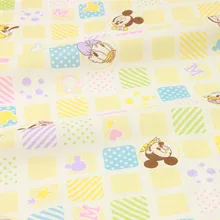 Полуметр полиэстер хлопковая ткань с мультяшным принтом Микки, ручной работы DIY одежды платье детский материал B412