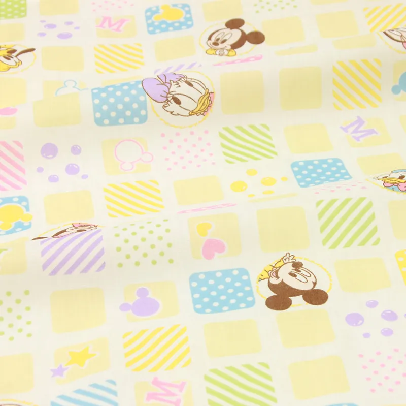 

half meter polyester cotton fabric with cartoon mickey print, handmade DIY garment dress children material B412