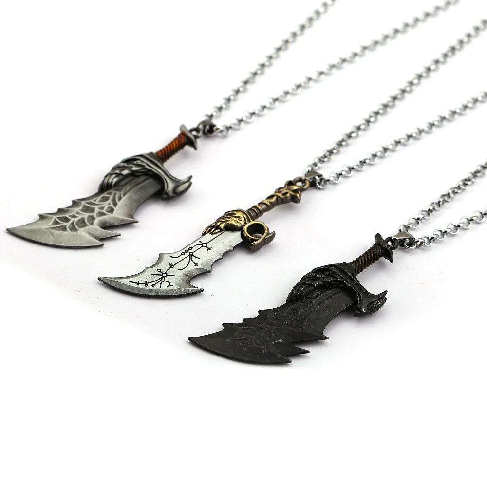 Juego popular Of War Weapon Blades Of joyería declaración colgante collar Kratos colgantes gargantilla hombres accesorios de colgantes| - AliExpress