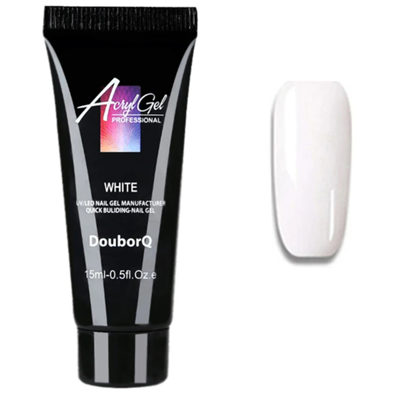 White 001 DouborQ ногтей удлинение строитель поли жидкость для снятия геля Слип решение дизайн ногтей накладки на ногти для французского маникюра жевательной резинки Желе скольжения - Цвет: White 001