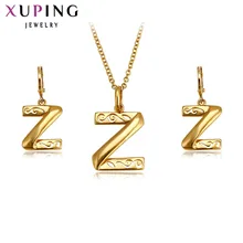 Xuping модные наборы, Новое поступление, очаровательные женские золотые цвета, высокое качество, алфавит, ювелирные наборы, большая акция S26, 2-63232