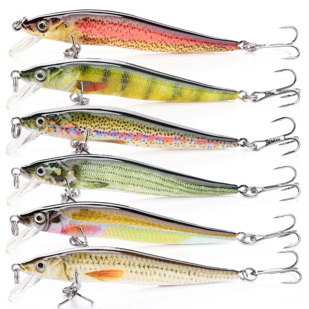 TREHOOK 2.4g 6cm Mini Minnow Fishing Lures Mini Crankbait Pike Wobblers Fishing Bait Black Minnow Jerkbait Pencil Lure Tackle