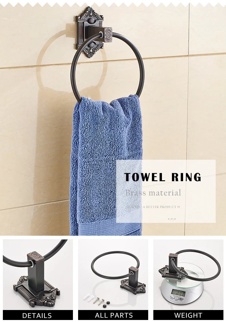 FLG аксессуары для ванной комнаты черный бронзовый латунный резной база полотенце крючок для халата бумажный Держатель мыльницы настенные полотенца кольцо
