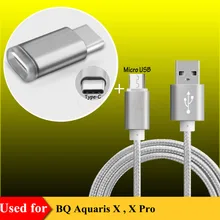 Премиум 1 м Micro USB кабель для синхронизации данных и зарядки для BQ Aquaris X/X Pro с разъемом type C для адаптера данных Micro USB