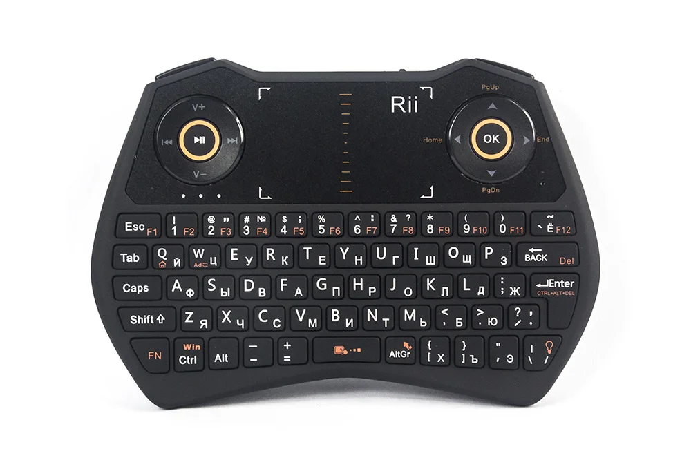 [Подлинный] Rii mini i28 с подсветкой Air mouse 2,4 ГГц Беспроводная русская английская Клавиатура Тачпад комбинированный игровой для ПК Android tv Box - Цвет: Russian Version