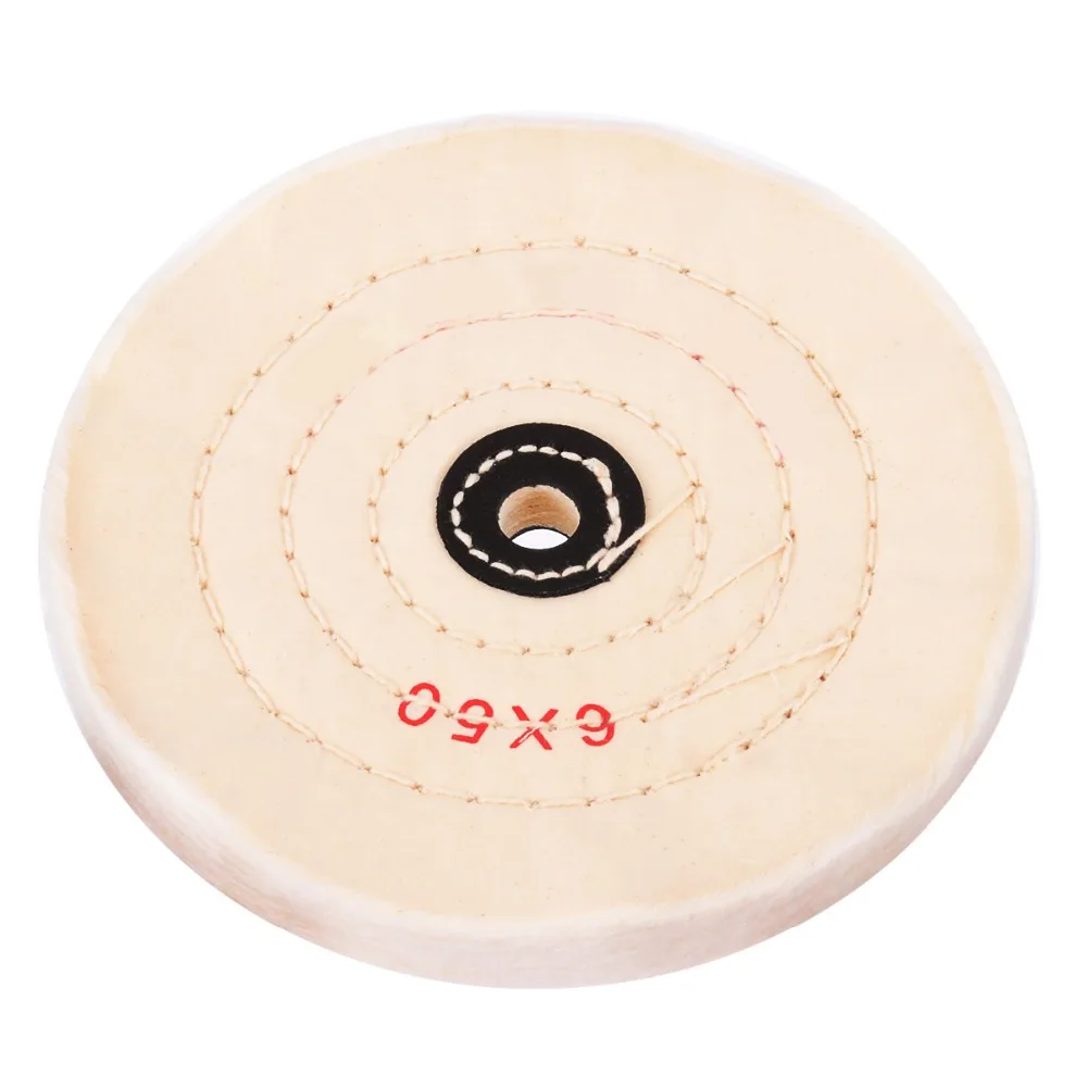 6'' White Cloth Buffing Polishing Wheels Buffer Polish Grinder Pad Wood Metal Polishing Tool for Abrasive Tools