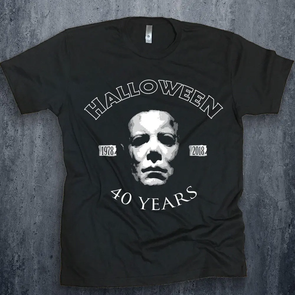 2019 Funny Halloween 2018 Michael Myers 40Th Anniversary Men'S T-Shirt Top Gymer Tee Unisex | Мужская одежда