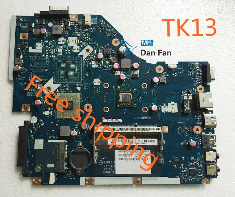 Материнская плата для ноутбука Packard Bell TK11 TK13 модель P5WE6 системная 100%