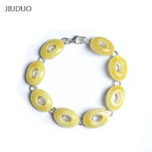 JIUDUO серебро натуральный янтарь полный мед курица желтый медовый воск бусины ручной струны старый пчелы воск Национальный Ветер браслет