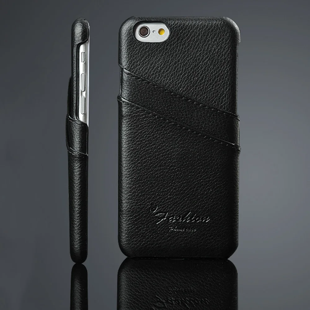 Ультратонкий чехол из натуральной кожи с зернистой поверхностью для iPhone 5 5s se 6S Plus