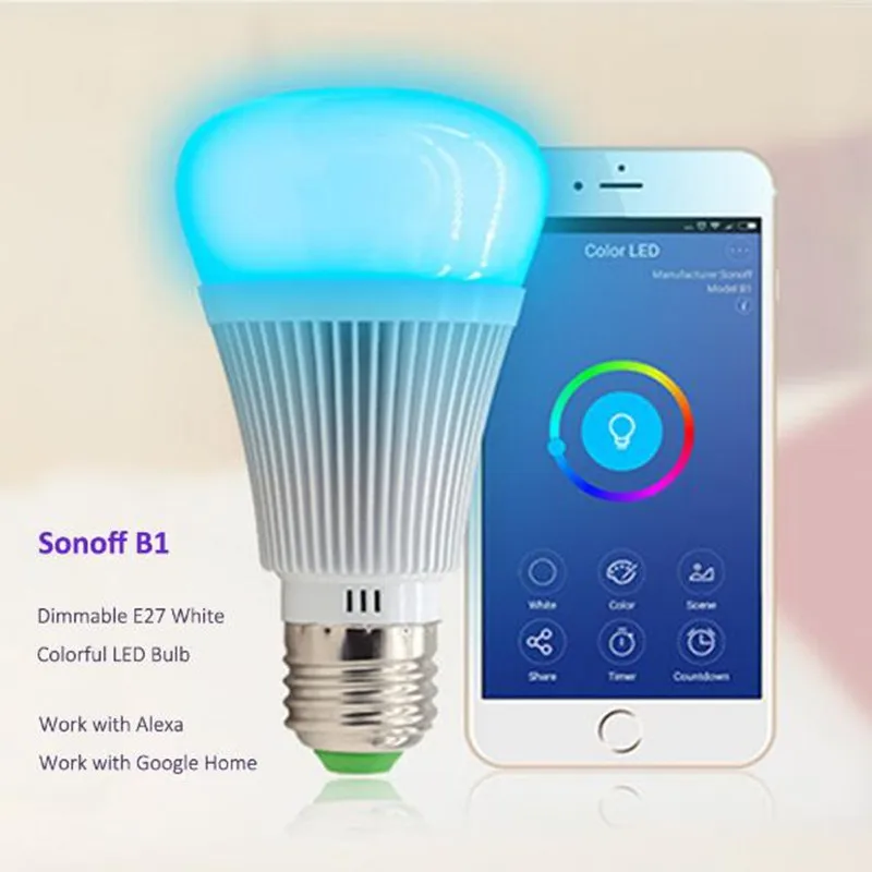 Sonoff B1 Led Bulb Dimmer Wifi Smart Remote Control Light Bulbs Wifi